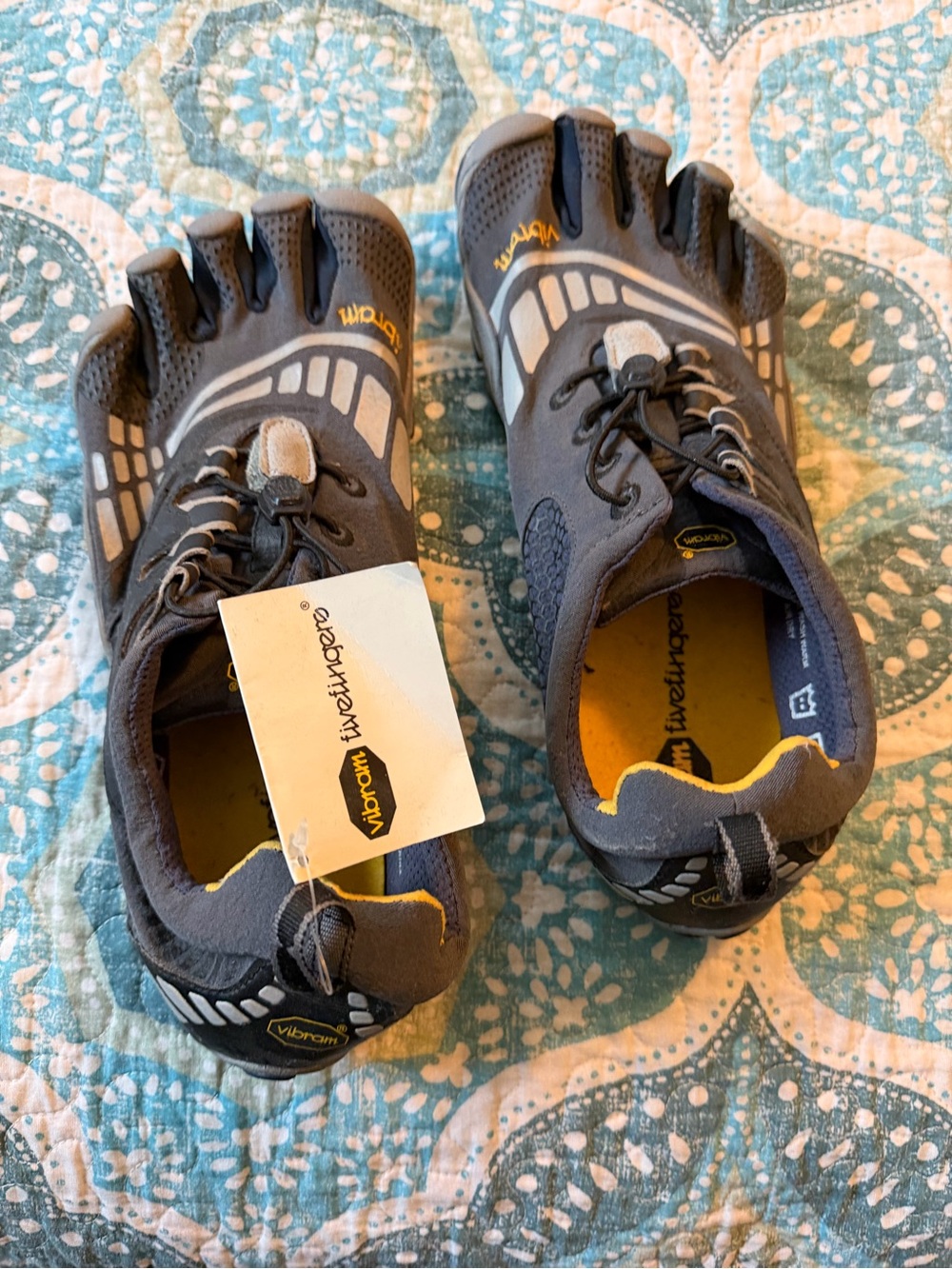 Vibram FiveFingers Men's Gray and Yellow Minimalist Toe Shoes